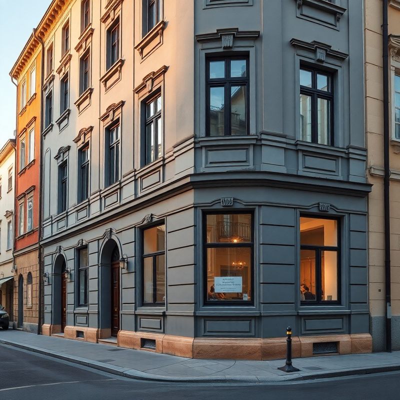 Exteriorul unei clădiri elegante de pe o stradă liniștită din Oradea